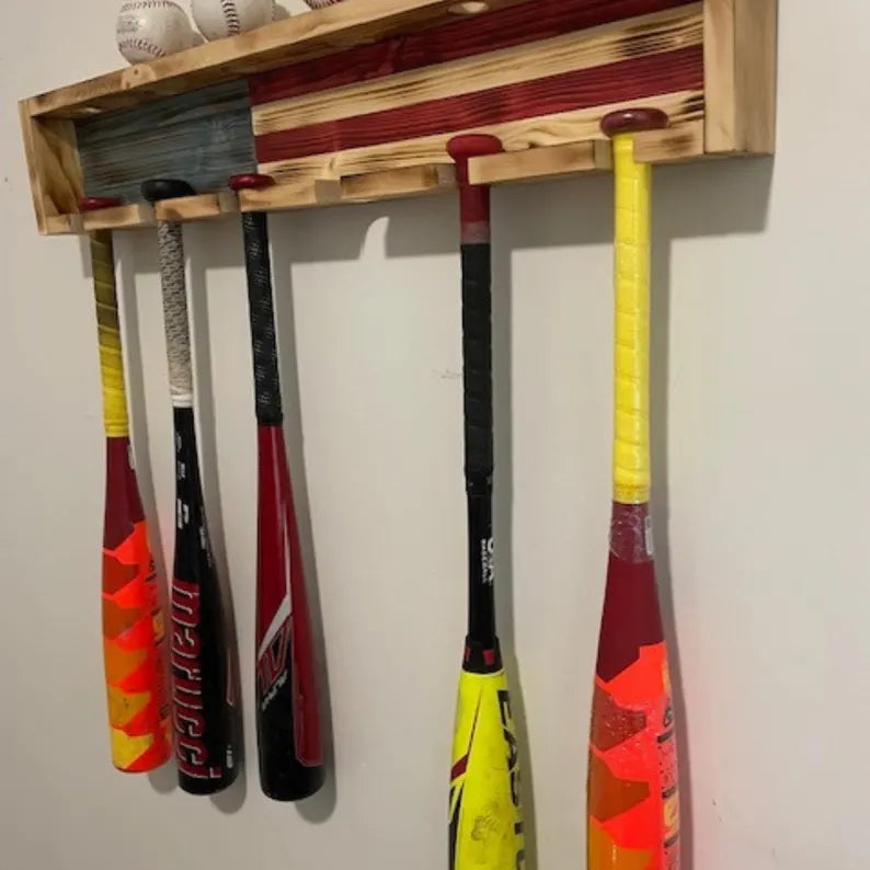 Handmade Wooden Baseball Bat & Ball Holder ⚾