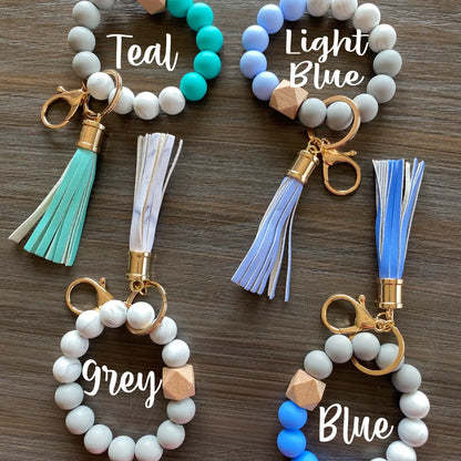 Silicone Bead Keychain Wristlet