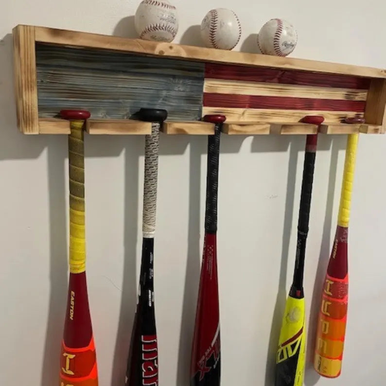 Handmade Wooden Baseball Bat & Ball Holder ⚾