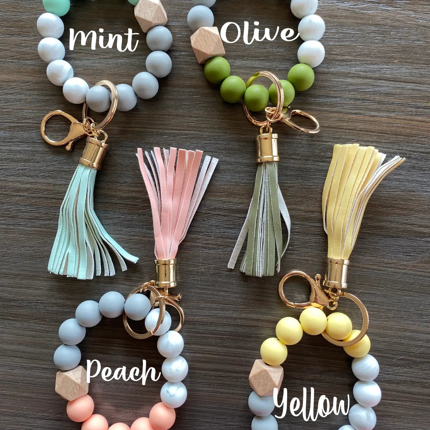 Silicone Bead Keychain Wristlet