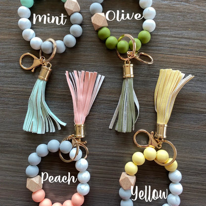 Silicone Bead Keychain Wristlet