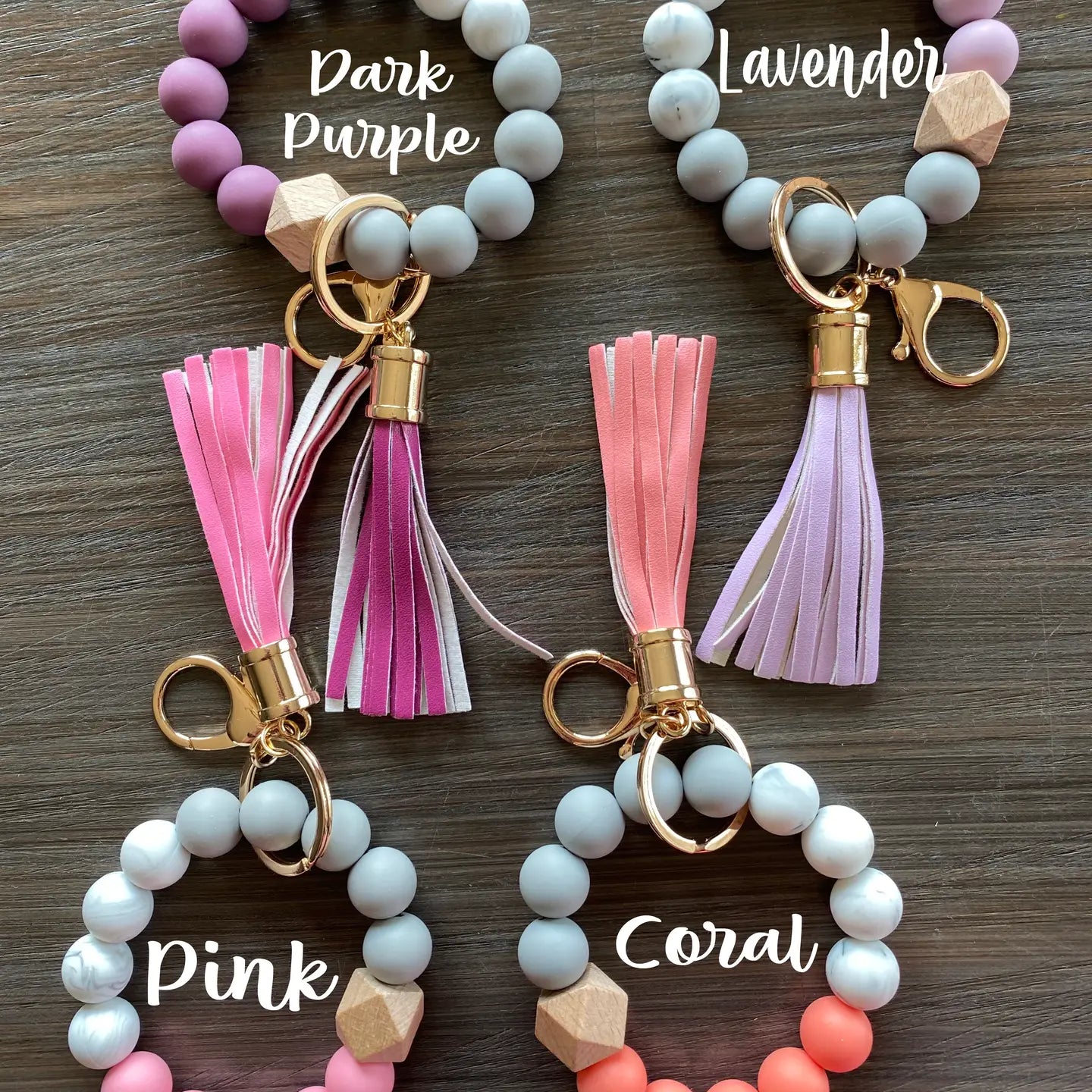 Silicone Bead Keychain Wristlet