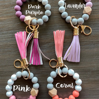 Silicone Bead Keychain Wristlet